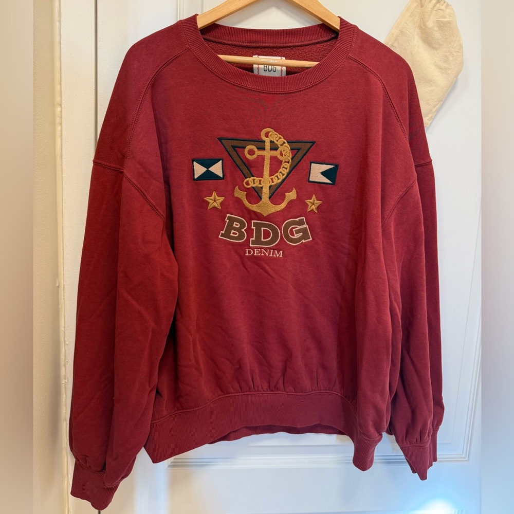 BDG Woman's Burgundy Crewneck Sweatshirt in size M